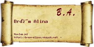Brém Alina névjegykártya
